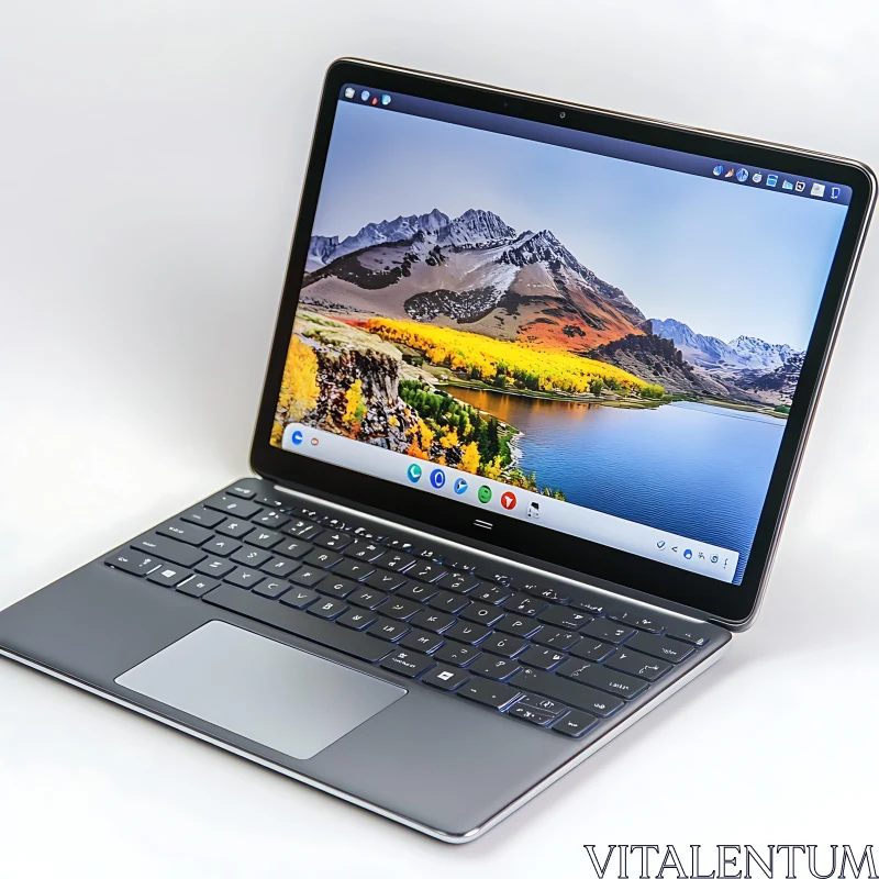 Modern Laptop with Vibrant Screen Display AI Image