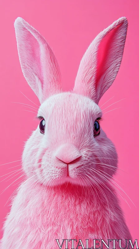 AI ART Fluffy Pink Bunny Close-Up