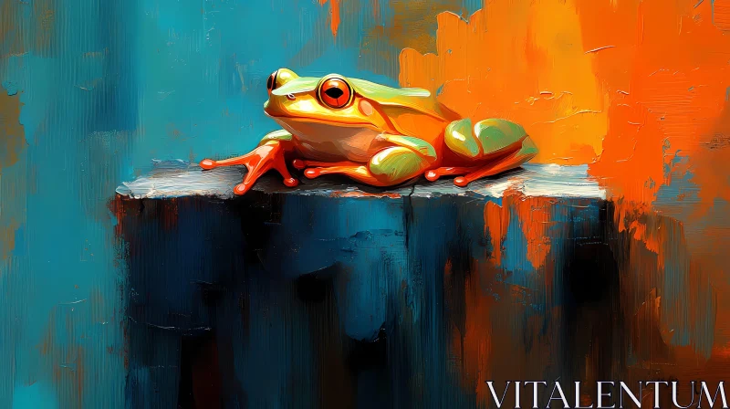 Vivid Frog Painting AI Image