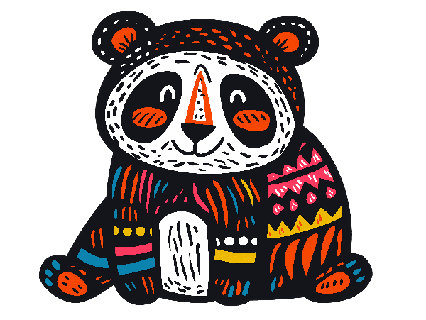 Colorful Panda T-Shirt Art POD Design