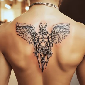 Armored Angel Tattoo Back Piece