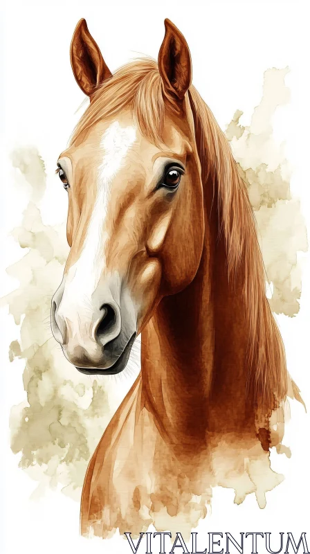 AI ART Equine Art in Watercolor Style