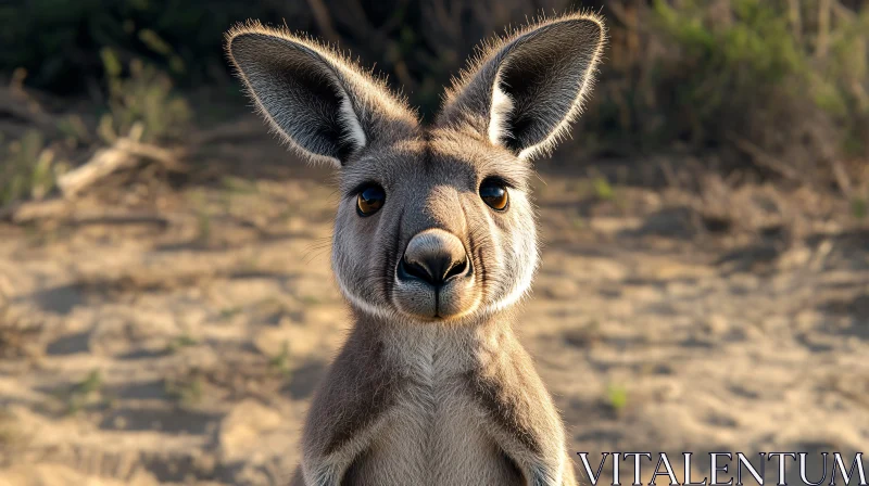 Young Kangaroo Profile AI Image