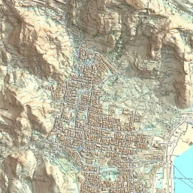 Urban Topography: A Cityscape Between Mountain and Sea