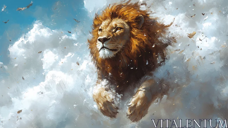 AI ART Surreal Lion in the Sky Art