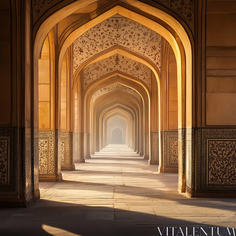 Hallway of Arches AI Image