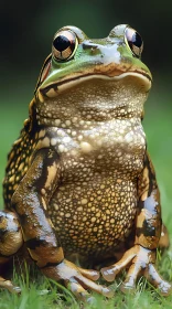 Frog on Grass Detailed Image
