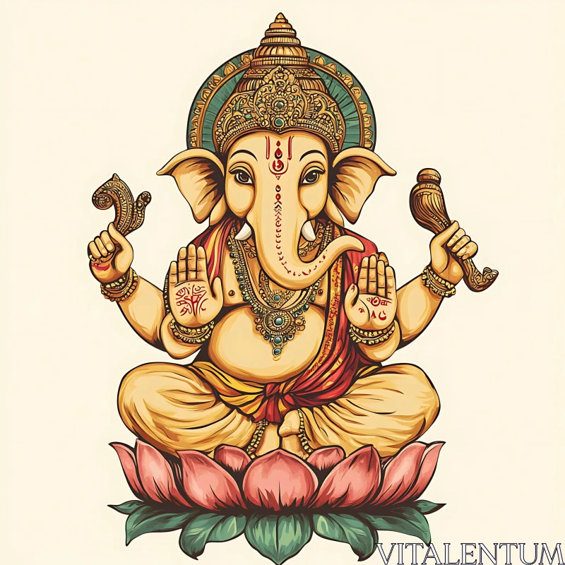 Lord Ganesha Artwork AI Image