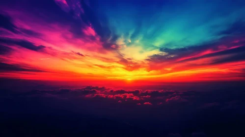 Colorful Sunset with Clouds