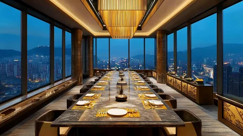 Luxury Dining Room with City View