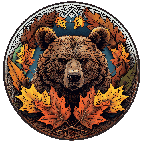 Rustic Bear Portrait Under Starry Night Sky POD Design