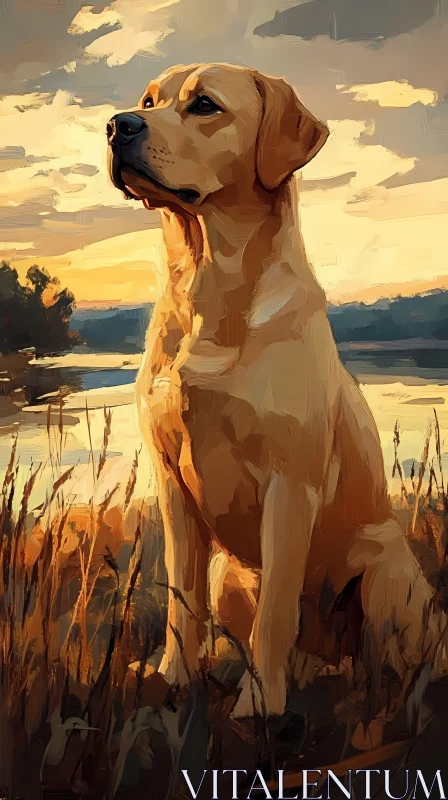 Dog Portrait in Nature AI Image