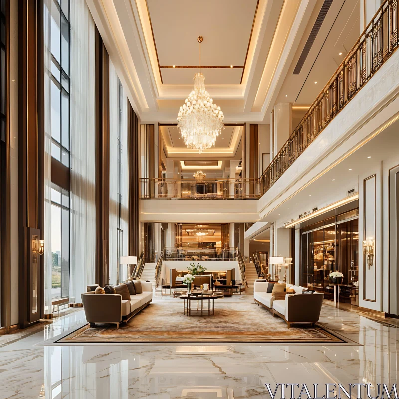 AI ART Elegant Hotel Lounge Interior with Opulent Decor