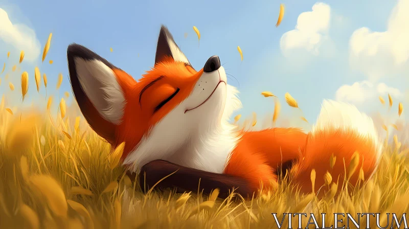 Serene Fox in Nature AI Image