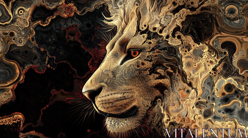 AI ART Abstract Lion Portrait