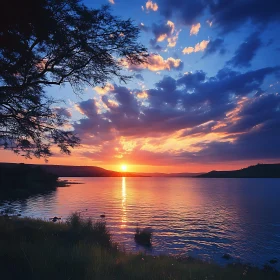 Peaceful Sunset at the Lake