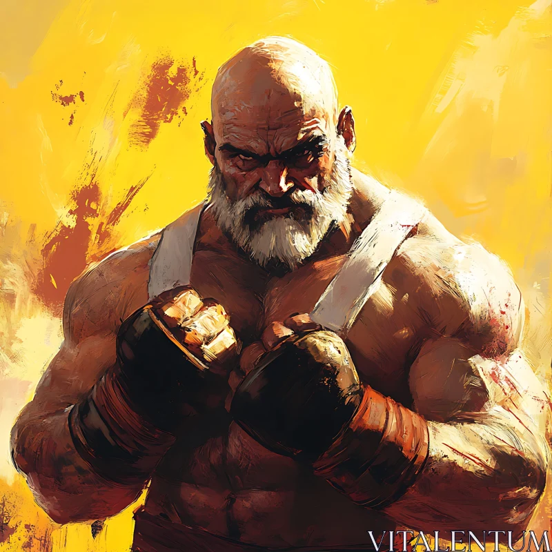 Gritty Boxer Illustration AI Image