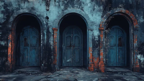 Historic Building with Arched Doorways