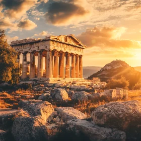 Temple Ruins at Sunset