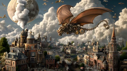 Clockwork Dragon over Metropolis