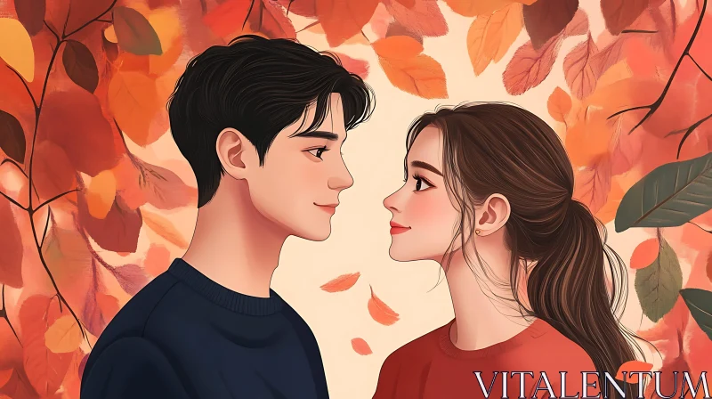 AI ART Portrait of a Couple in Autumn