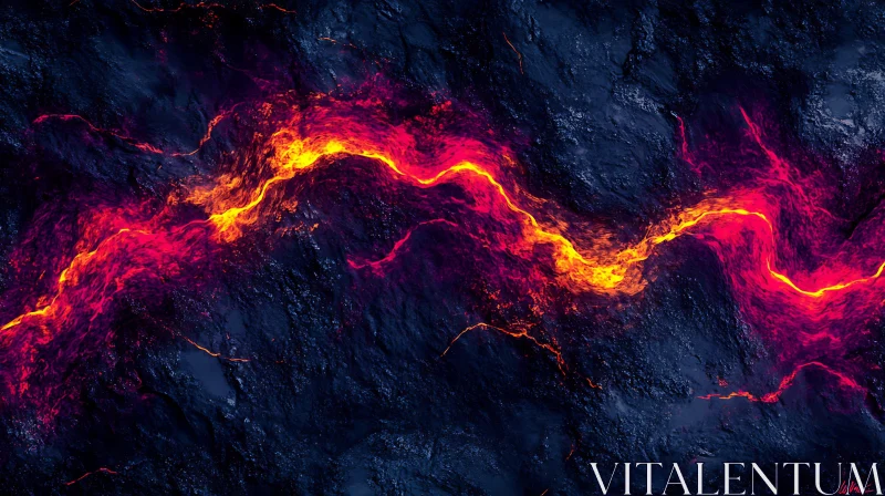 Vivid Lava Stream AI Image