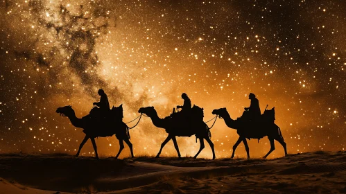 Desert Caravan at Night