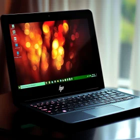 Modern HP Laptop with Abstract Screen