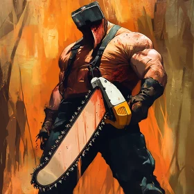 Brutal Chainsaw Warrior Art