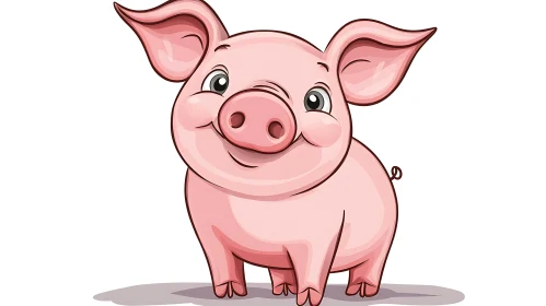 Charming Cartoon Piglet in Pink
