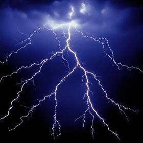 Striking Lightning Bolts in the Night Sky