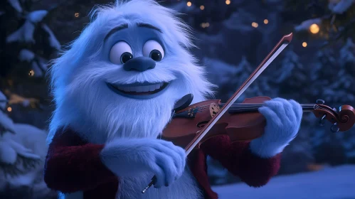 Animated Yeti with Violin