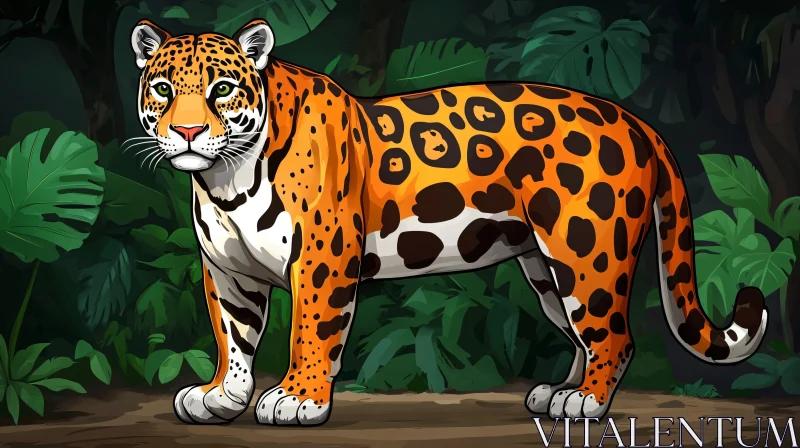 Jungle Jaguar Artwork AI Image