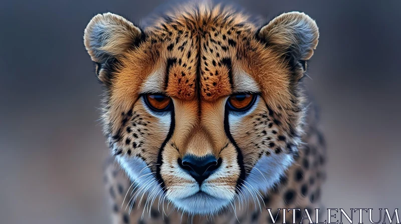 Intense Gaze of a Cheetah AI Image