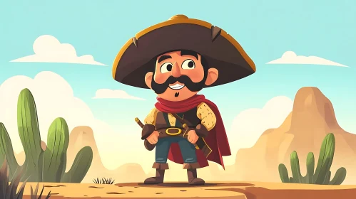 Desert Cartoon Character Illustration