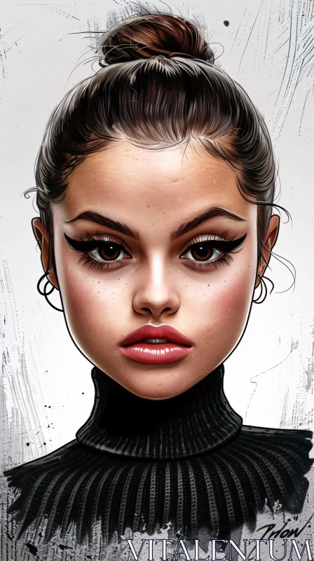 Exquisite Portrait of Selena Gomez AI Image