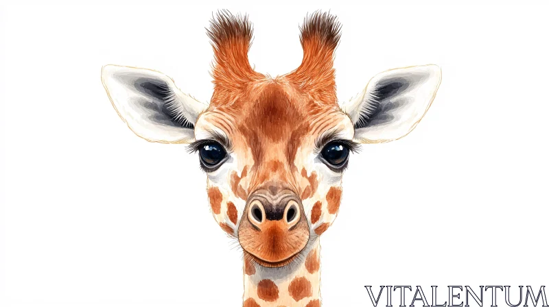 Giraffe Face Art AI Image