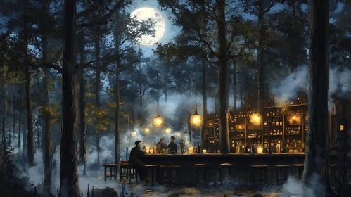 Night Bar in the Woods