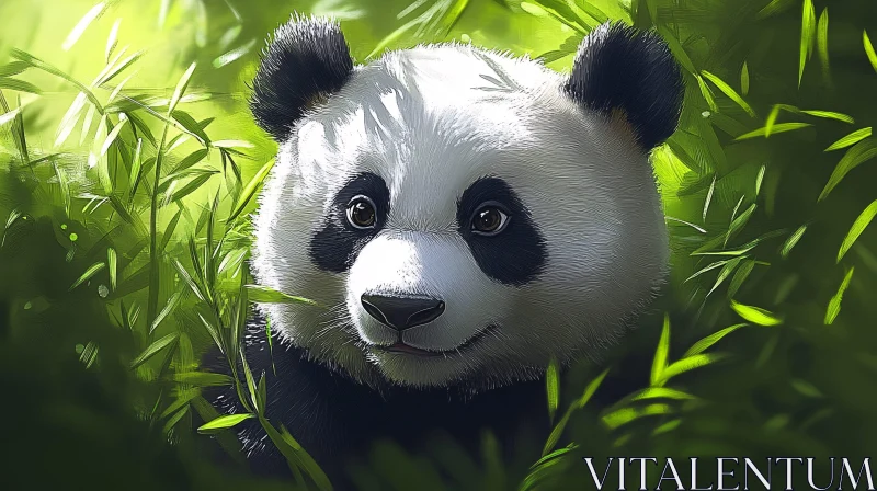 AI ART Panda in the Bamboo Forest