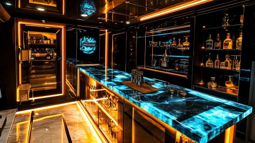 Contemporary Bar Design with Elegant Lighting