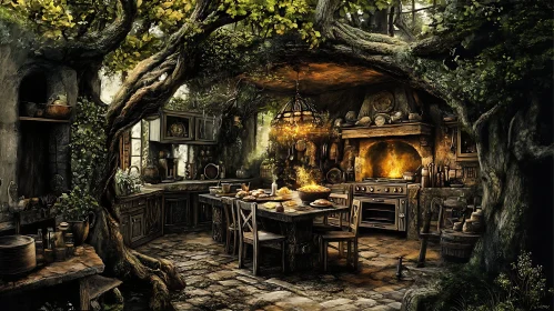 Rustic Kitchen in a Tree