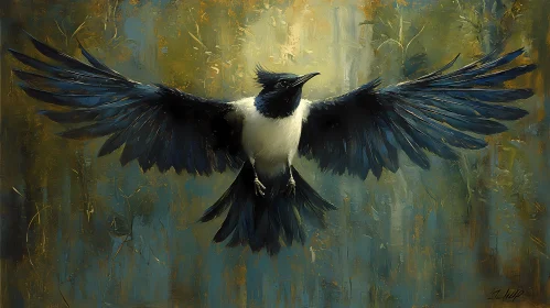 Black and White Bird Soaring