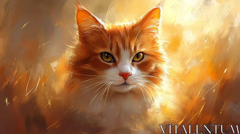 Artistic Ginger Cat AI Image