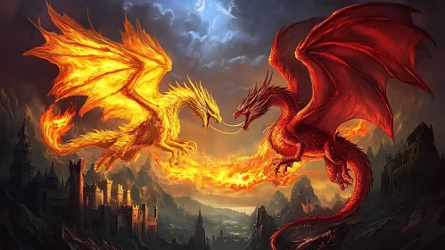 Dragons Clash: A Fantasy Battle