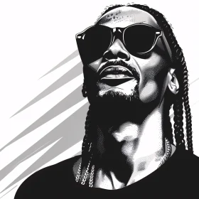 Bold Monochrome Snoop Dogg Portrait