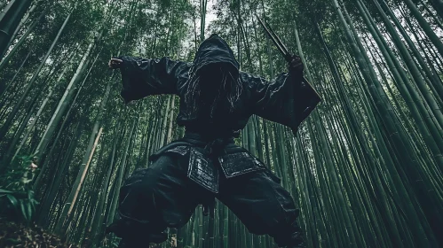 Shadowy Ninja in Green Woods