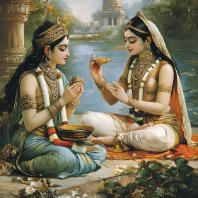 Traditional Indian Beauty by the Waterside