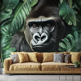 Living Room with Gorilla Wall Art