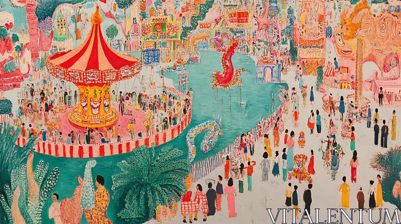 AI ART Vibrant Fair Scene Artwork