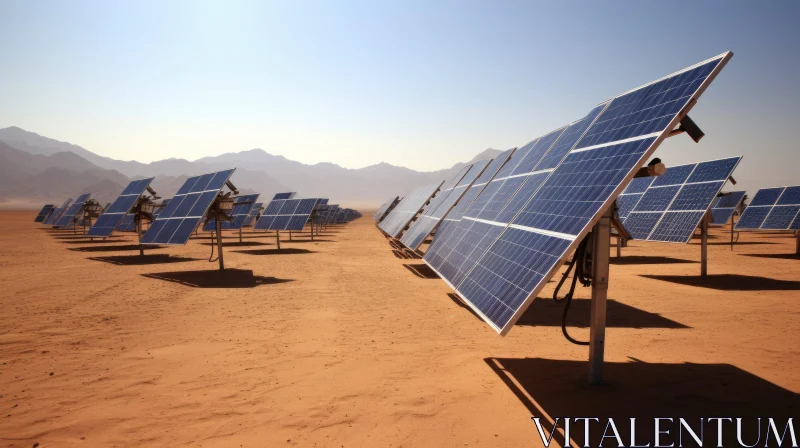 Captivating Solar Panels in the Desert Landscape AI Image